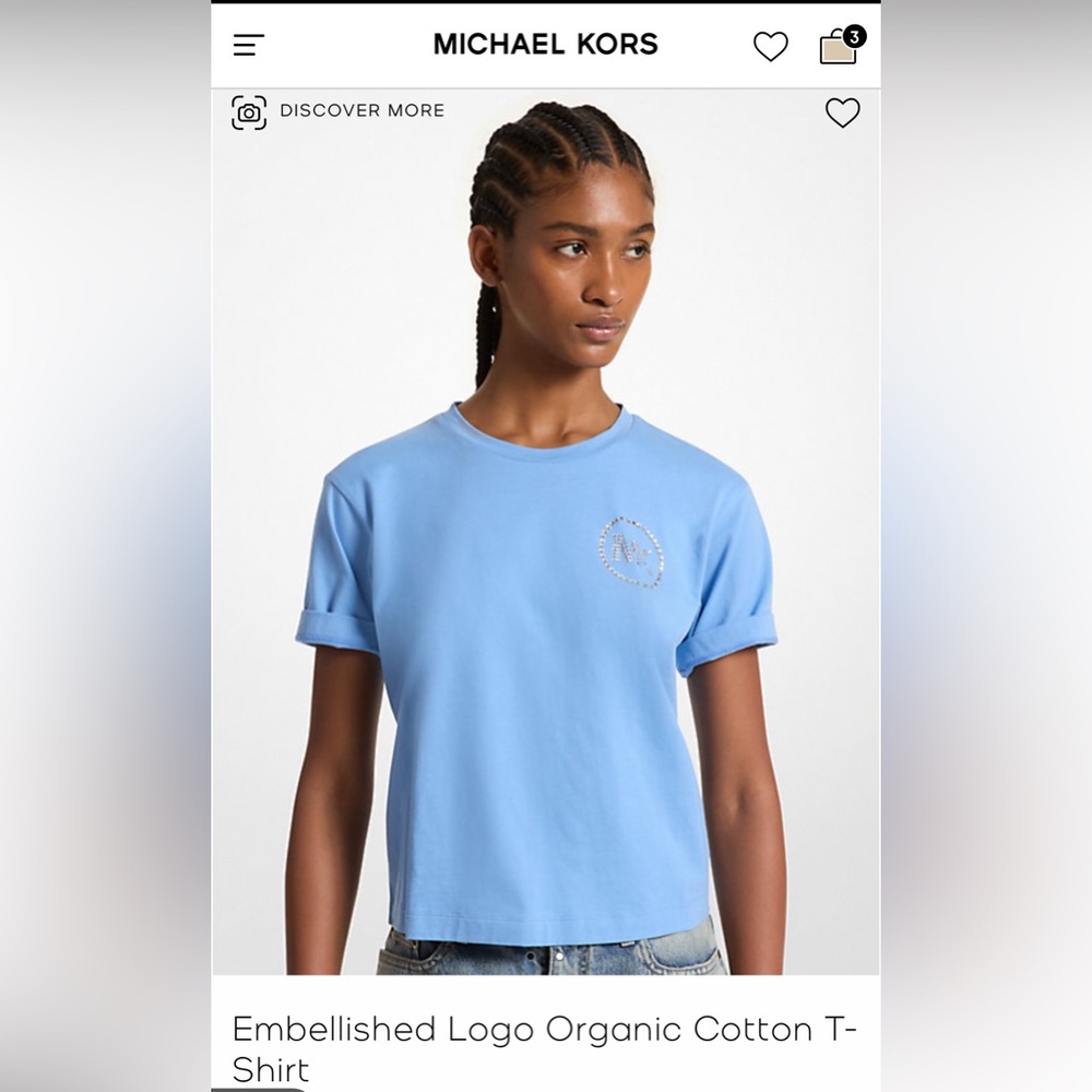 Michael Kors Embellished Logo Organic Cotton T-Shirt